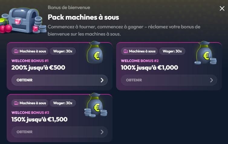 Winzter Casino bonus bienvenue